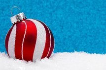 red and white Christmas ornament 