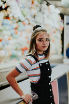 a teen girl at a fair 