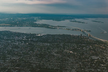 aerial view over NYC 