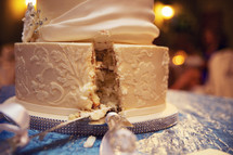 slice out of a wedding cake