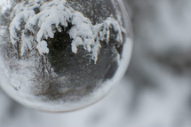 snowy scene in a glass orb 