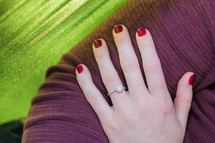 engagement ring on a woman's finger 