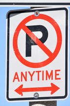 No Parking Anytime street sign 
