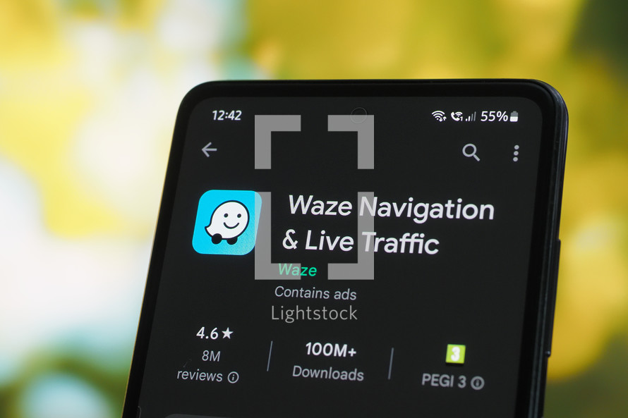 Waze Navigation app on a smartphone 