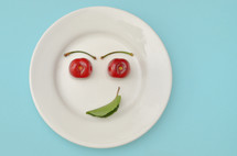 Abstract Healthy Cherry Smile on Plate