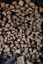 stacked firewood 