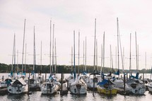 boats docked at a marina 