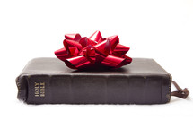 red bow on a Bible 