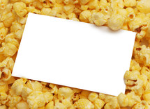 white sign in popcorn 