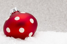 red and white Christmas ornament 