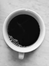 a mug of black coffee 