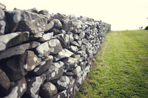 stacked rock wall 