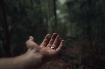 rain falling on a hand 