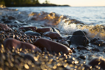 stones along a shore 