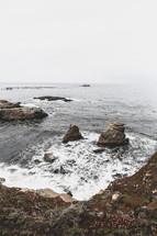 rocky shore and ocean view 