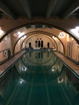 an indoor swimming pool 