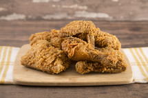 Classic Southern Fried Chicken on a Wood Table