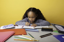 a girl child coloring 