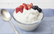Greek Yogurt Topped with Fresh Berries