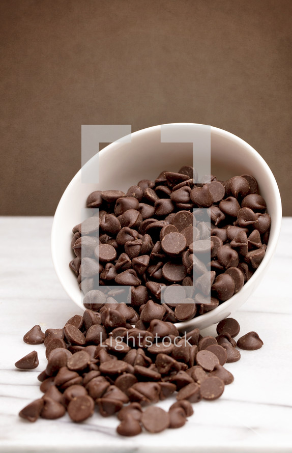bowl of chocolate chips 