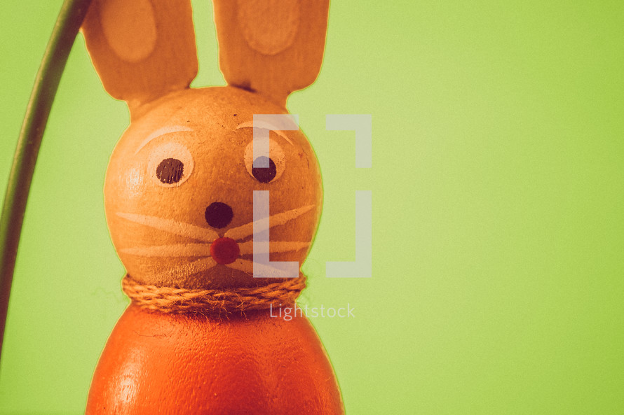 a wooden rabbit figurine 