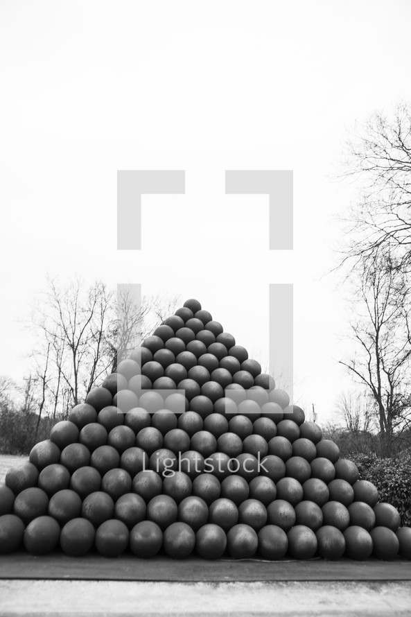 stacked stone balls 