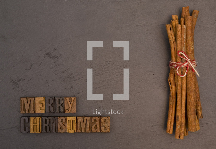 merry Christmas and Cinnamon sticks 