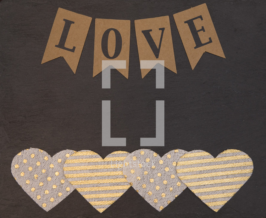 Love and heart cutout border 