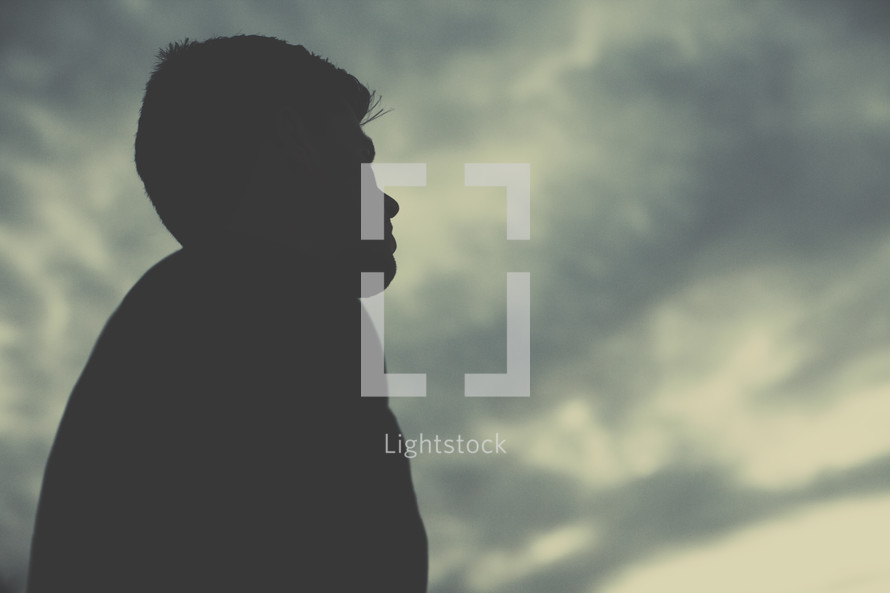 side profile silhouette of a man 