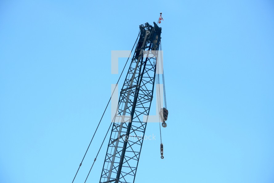 top of a construction crane 