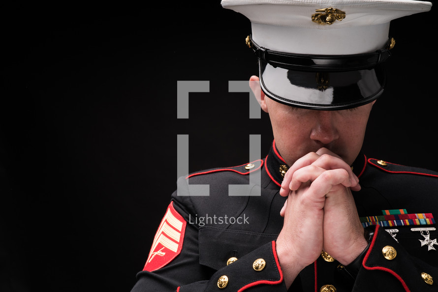 Marine praying 