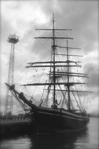 a grand historic sailing ship 