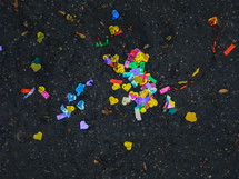 confetti on asphalt 