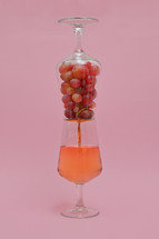 Harvesting Time Is Running Out Concept with An Hourglass from Glasses Of Wine