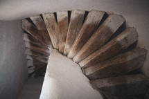 spiraling wooden steps 