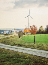 wind turbine on a rural landscape 