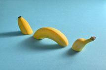 Abstract Sliced Banana like an Marine Animal Isolated On Blue Background