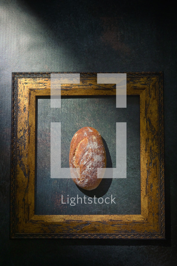 Loaf of bread in a frame