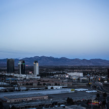 Las Vegas skyline in winter 