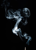 smoke on a black background 