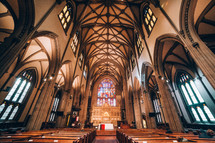 Beautiful interior of a city church cathedral