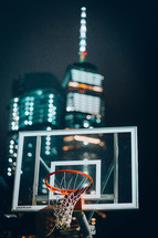 Basketball court in downtown New York City