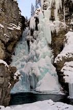 A frozen waterfall. 