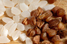 Close-up view of the rice and buckwheat texture