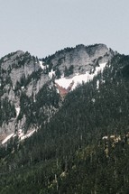 snow on a mountain peak 