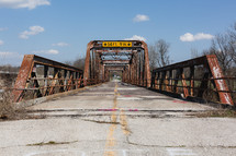 A historic truss bridge in America.