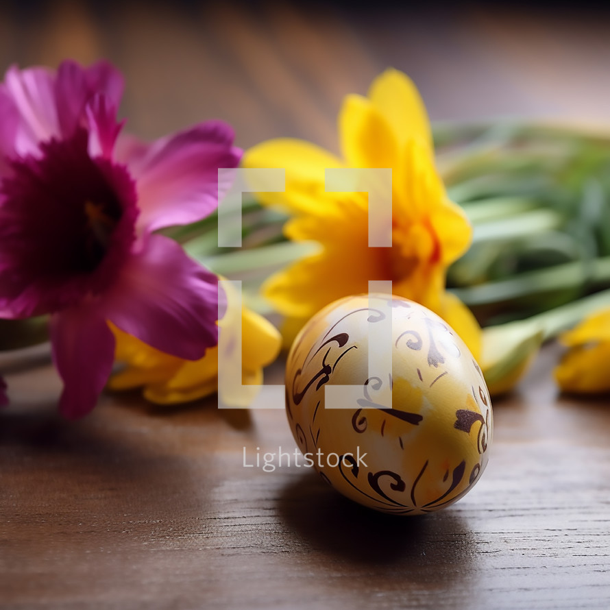 Easter Egg with Flowers