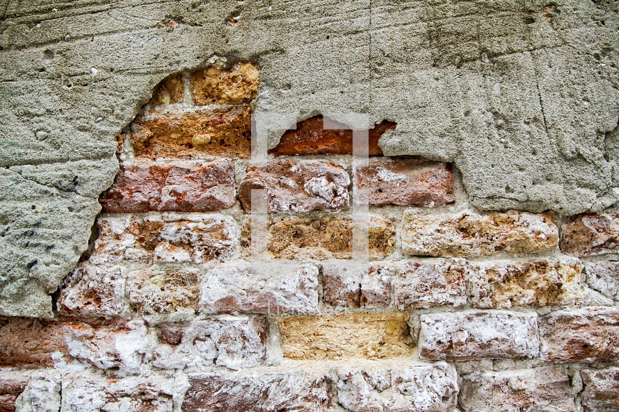 exposed brick on a wall in Venice