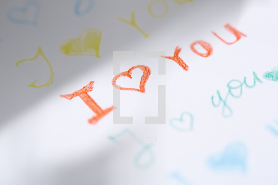 I love you in crayon 