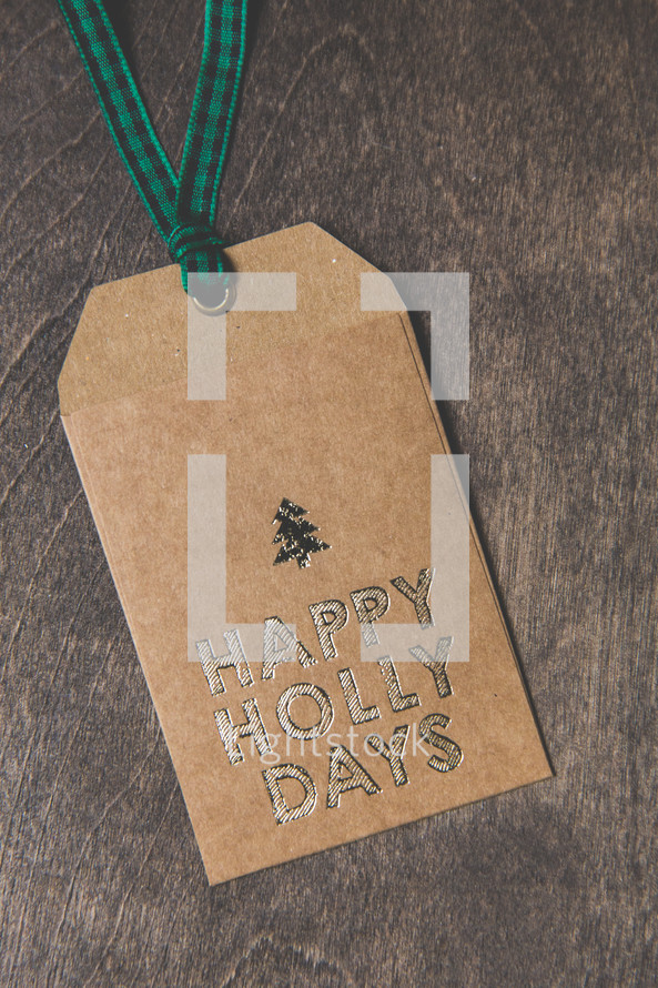 Happy Holly Days gift tag 